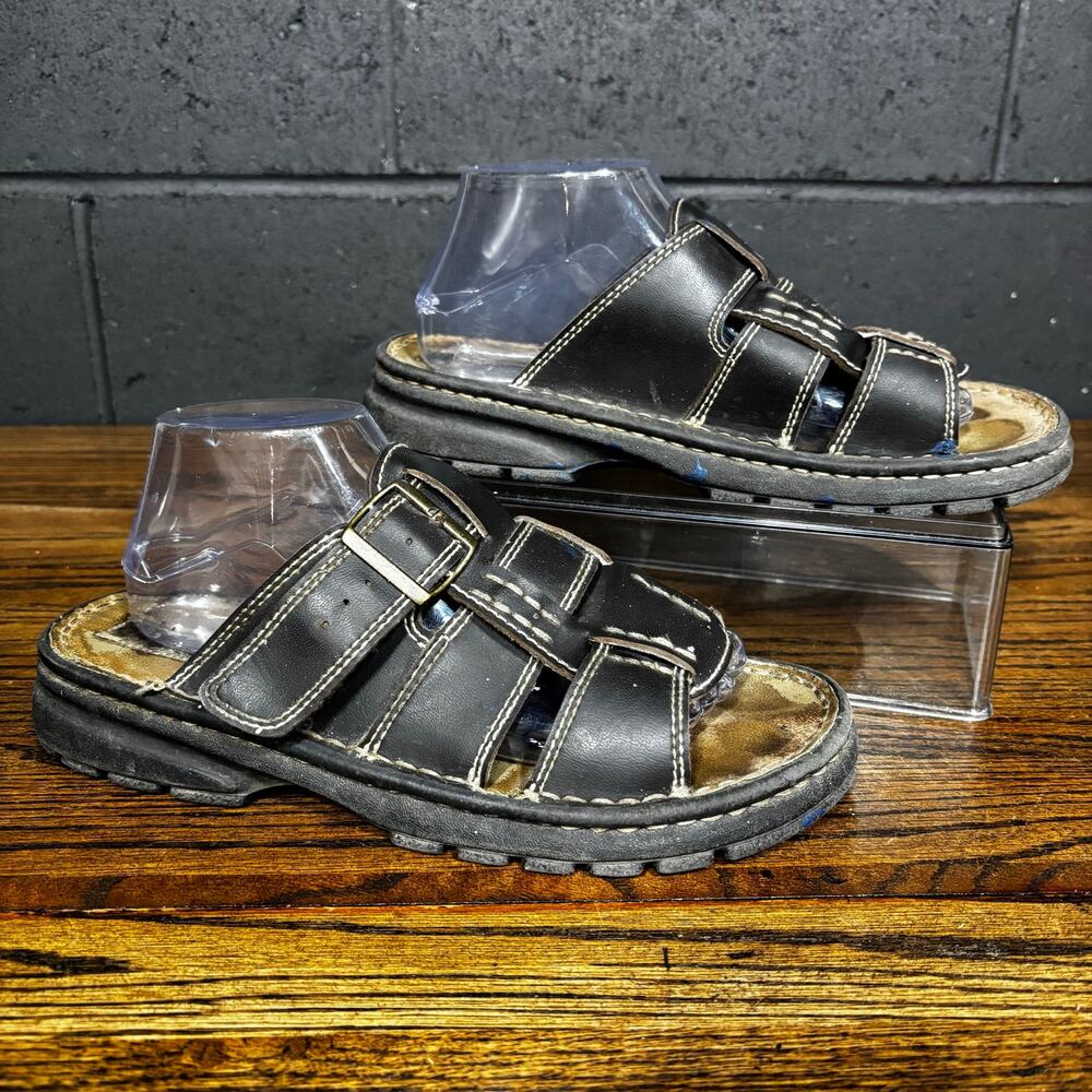 Vintage Y2K Route 66 Brown Fisherman Slide Sandals Women’s Size 9 Chunky Grunge